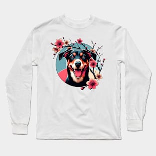 Transylvanian Hound Welcomes Spring with Cherry Blossoms Long Sleeve T-Shirt